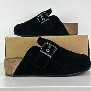 Project Cloud Clogs Non Slip Platform Wedge Slip On Adjustable Straps Black